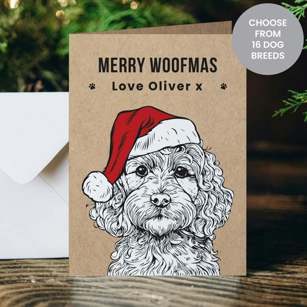 Personalised Memento Company Personalised Dog Breed Christmas Card