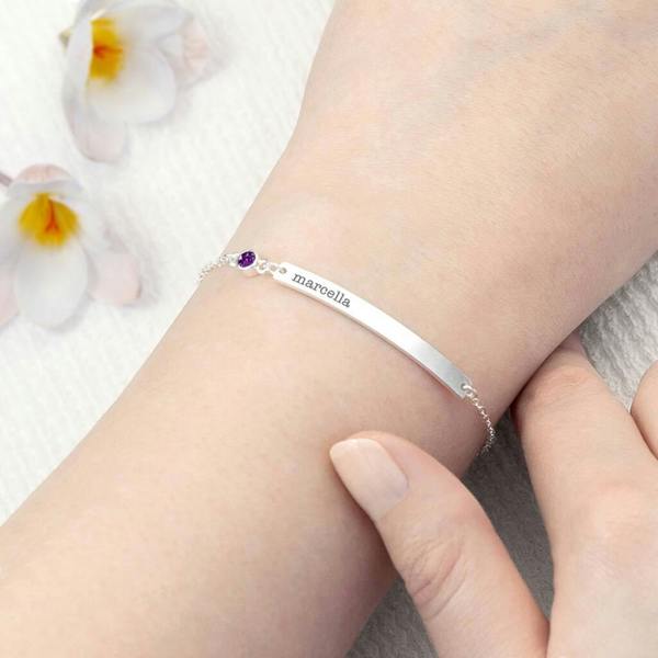 Personalised Birthstone Swarovski Crystal Bracelet - alternative angle