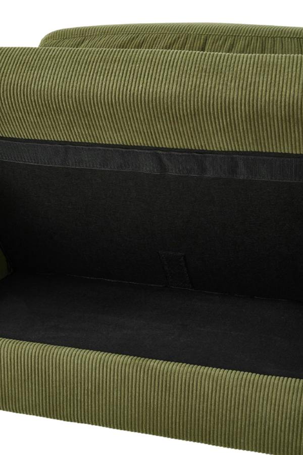 Living and Home Green Corduroy Upholstered Single Sofa Armchair