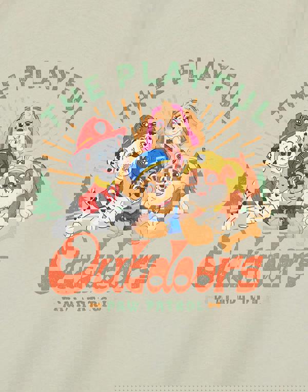 Paw Patrol Boys Beige Playful Outdoors Short Sleeved T-Shirt