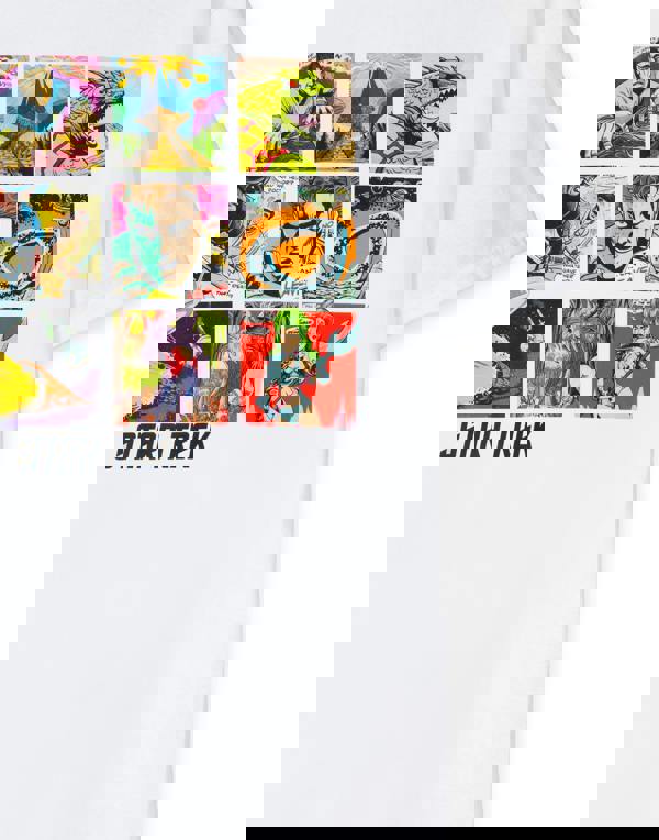 Star Trek Mens White Comic Book Short Sleeved T-Shirt