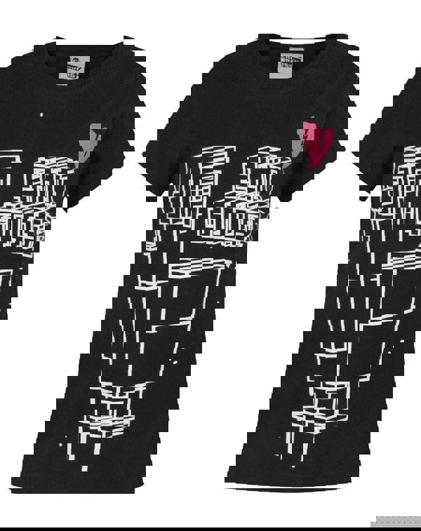 Crossy Road Girls Black Emo Goose Short Sleeved T-Shirt