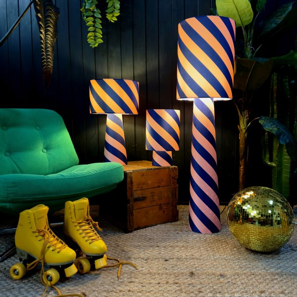 love frankie helter skelter lamps in peach fuzz