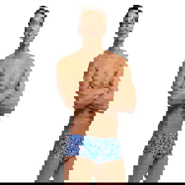 Funky Trunks Blue Bits Classic Swim Trunk - Blue