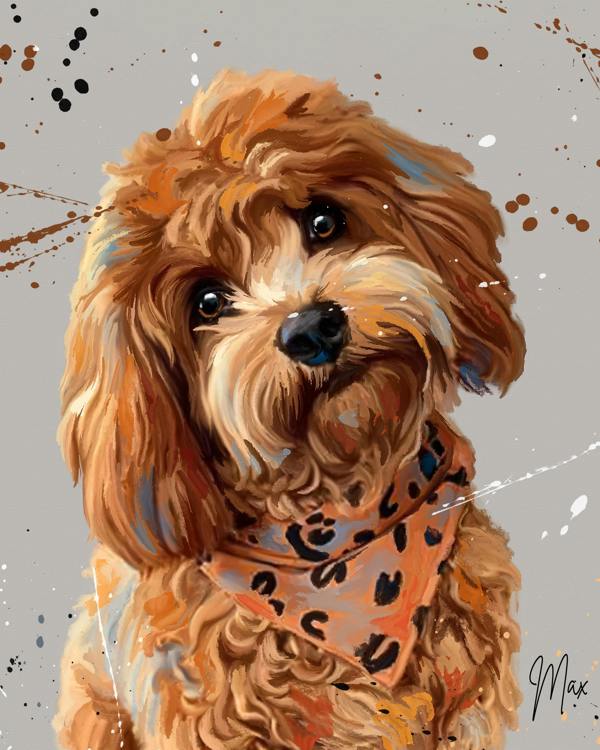 Custom Splatter Paint Dog Portrait