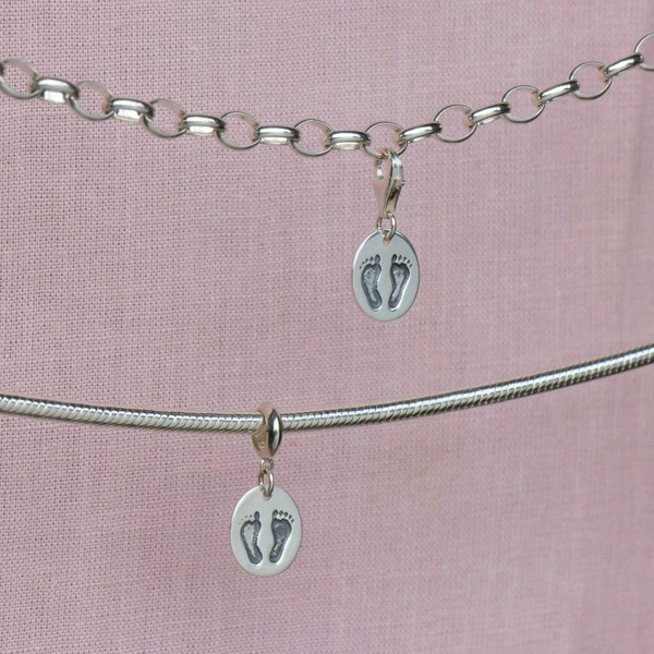 Sterling Silver Footprints Charm - MYLEE London