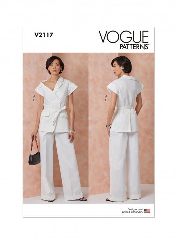 Vogue Sewing Pattern 2117, Jackets, Tops, Trousers, Suits for Women, B5 (8-10-12-14-16) - Advanced