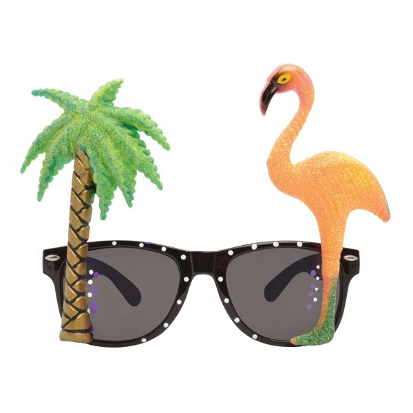 Bristol Novelty Unisex Adults Flamingo Palm Tree Glasses - Multicoloured - 