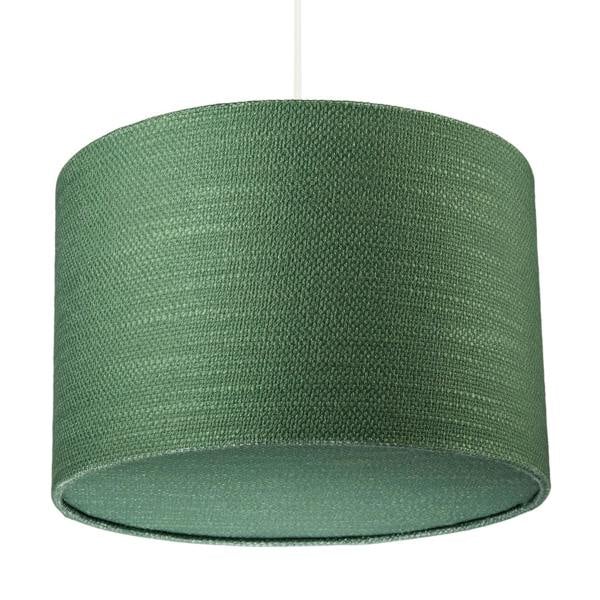 Vineyard Green Textured Linen Pendant Lighting Shade with Diffuser Image 3