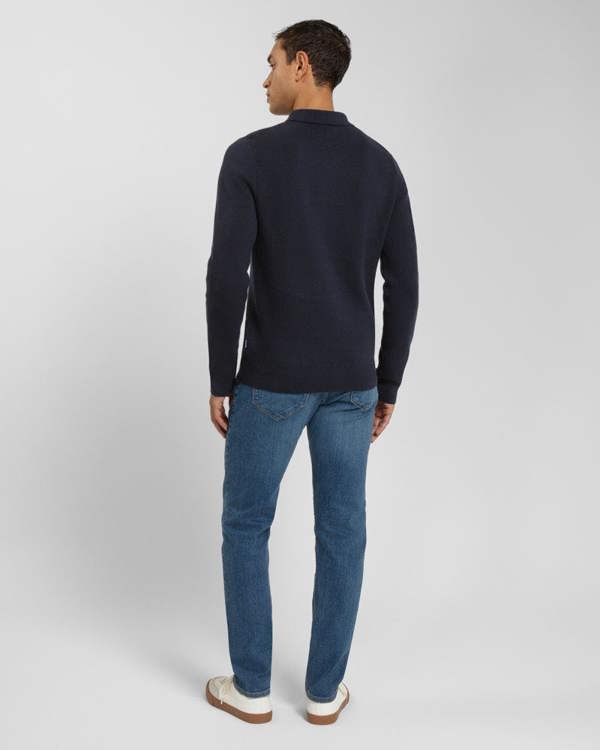 Steel & Jelly Heavy Milano Knit Long Sleeve Polo Shirt