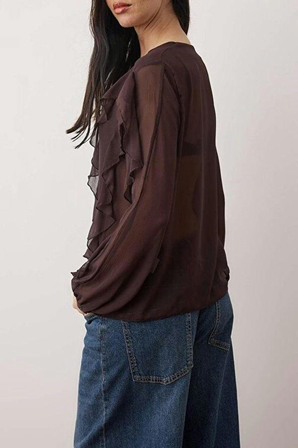 WOVCOR Ruffled Boho Shirt