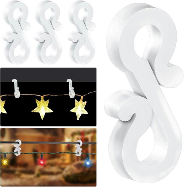 36 Pack Clear Mini Gutter Hooks for Discreet Hanging of Christmas Lights image 2