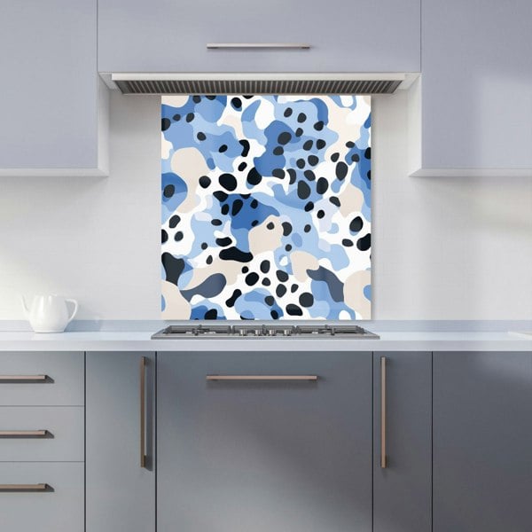 Warren Reed - Designer Blue Camouflage Pattern Kitchen Splashback