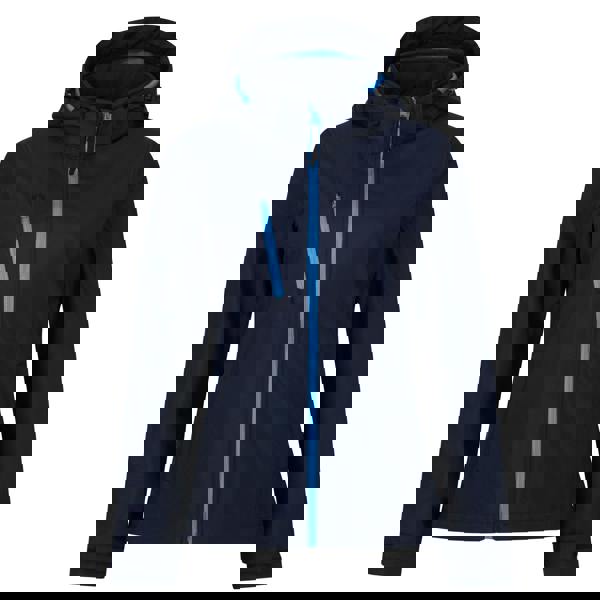 Regatta Womens/Ladies Venturer 3 Layer Hooded Soft Shell Jacket - Navy/French Blue - 