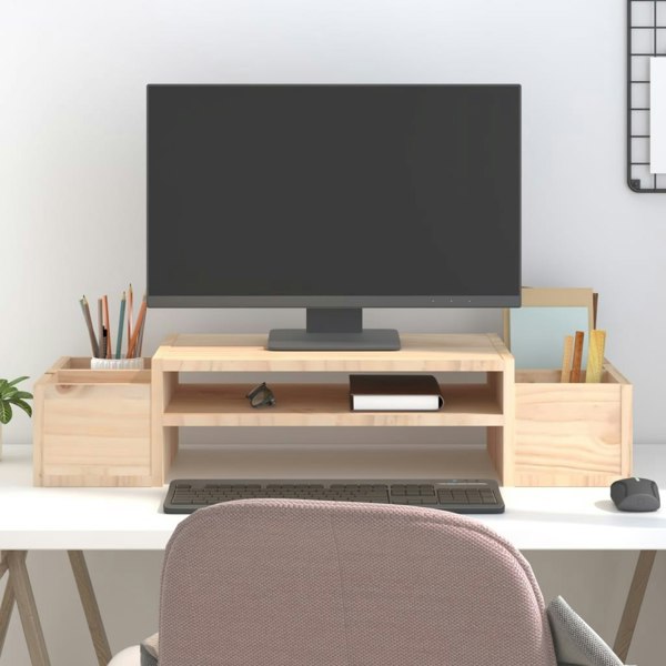 Berkfield Monitor Stand 70x27.5x15 cm Solid Wood Pine