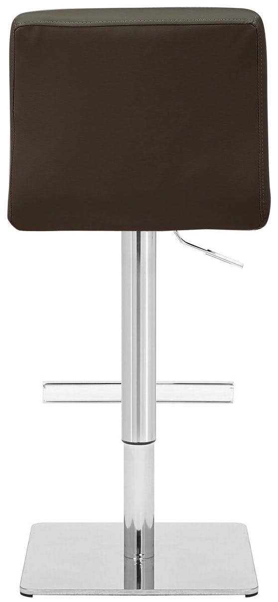 Lamboro Luscious Kitchen Bar Stool, Chrome Footrest & Square Base, Height Adjustable Swivel Gas Lift, Breakfast Bar & Home Barstool, Brown