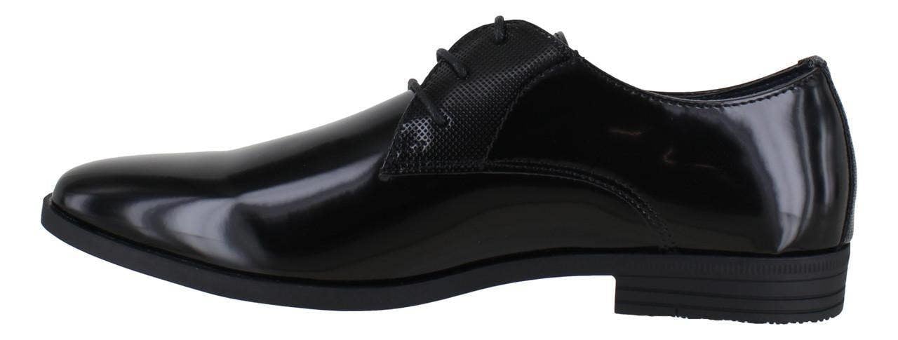 Ben Sherman Derek Mens Smart Formal Lace Up Shoes, black shiny leather dress shoes with lace-up front and sleek design.