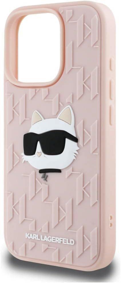 Karl Lagerfeld 3D Choupette Rubber Monogram Case for iPhone 16 Pro Max 6.9" Pink - KLHCP16XRBCCHHKLP