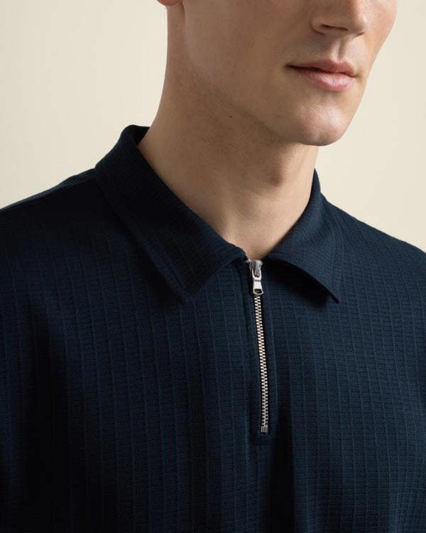 Larsson & Co Helsing - Grid Jacquard Polo Shirt