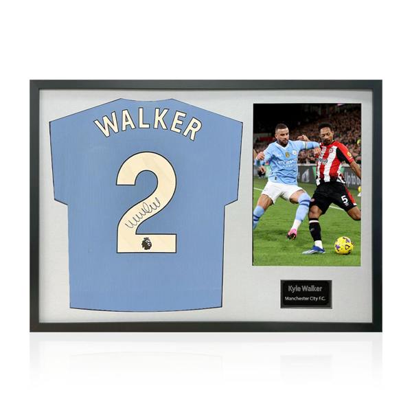 Kyle Walker Signed Manchester City Shirt Classic Frame