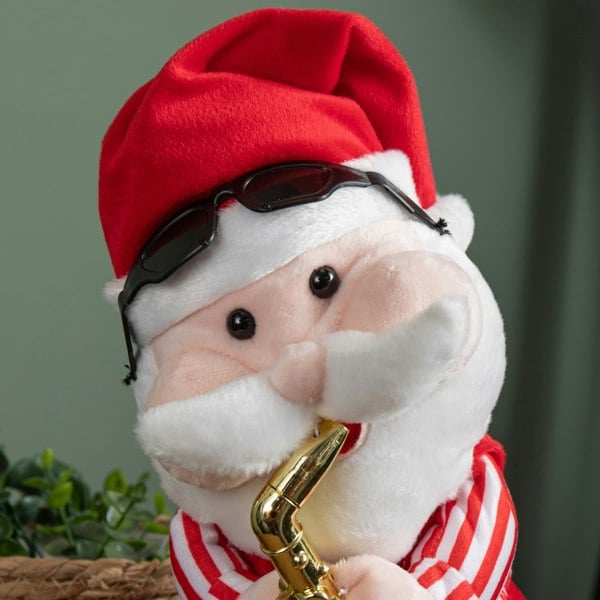 Samuel Alexander 35cm Battery Powered Animated and Singing Santa with Saxophone Decoration