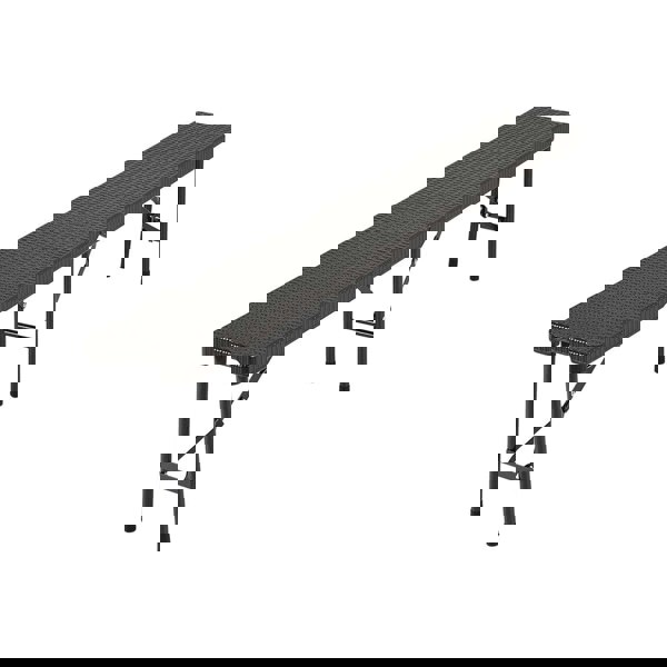 2 pcs Portable Outdoor Folding Chairs - Rattan Plastic, Black Foldable Design Garden Dining Sets Living and Home