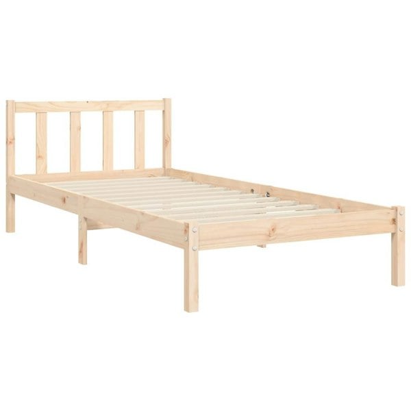 Berkfield Bed Frame with Headboard Single Solid Wood