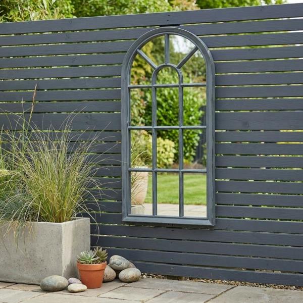 Garden Greatness Lunaria Slate Arched Garden Mirror