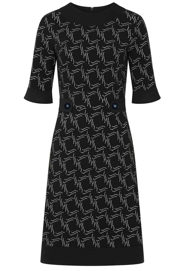 HotSquash Vintage Feel Ponte Dress with Cuffs