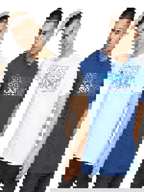Crosshatch Raynen T-Shirt 2pk Navy/White