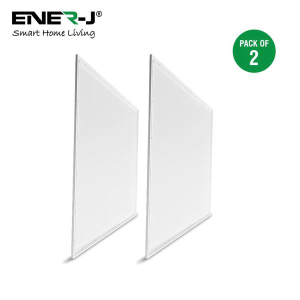 ENER-J 60x60 Slim Backlit LED Panel with CCT switch, Flicker Free Driver (2pc Pack)