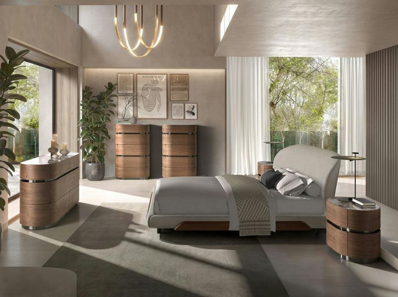 Angel Cerdá Light grey fabric bed 7222