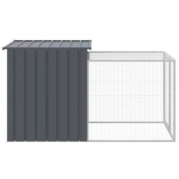 Berkfield Chicken Cage with Run Anthracite 110x201x110 cm Galvanised Steel