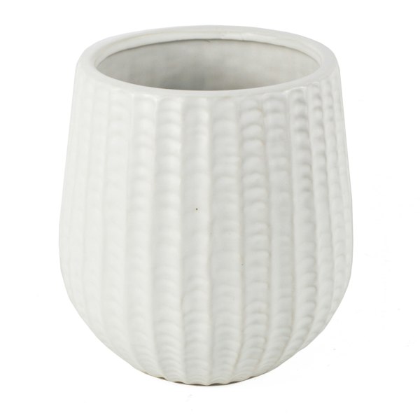 Leaf 16cm White Ceramic Planter