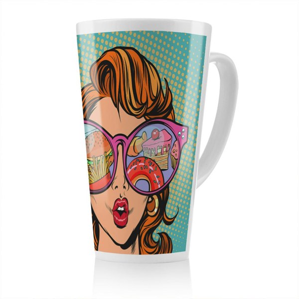 Benjamin Tate Design Fast food and sweets in the reflection Designer Latte Mug