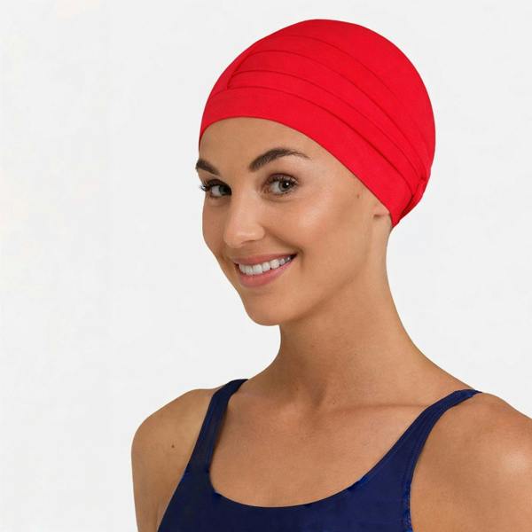 Aqua Speed Ladies Comfortable Fabric Swimming Cap | Turban Style Lightweight Swim Cap