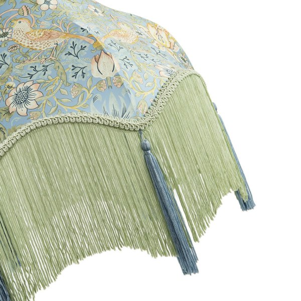 Vintage Victorian Shabby Chic Lamp Shade in Emerald Green and Blue Image 5