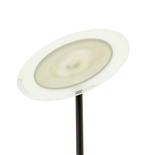 LED Black Switched Uplighter Floor Lamp with Frosted White Polycarbonate Shade Image 5