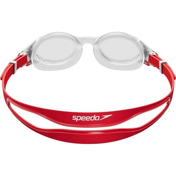 Speedo Mens Biofuse Swimming Goggles - Red/Silver/Clear