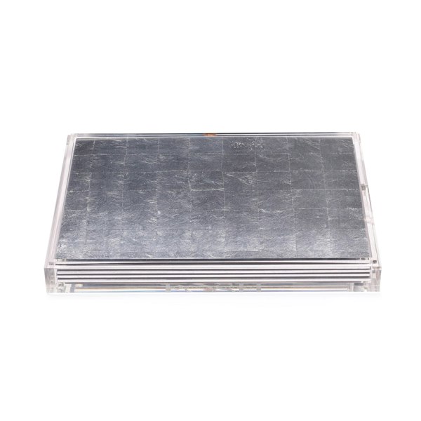 POSH TRADING COMPANY Servebox Clear Silver Leaf - Silver