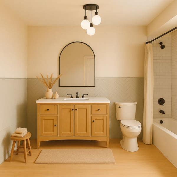 COSYLYTE Broome Bathroom 3 Light Opal Glass Ceiling Light
