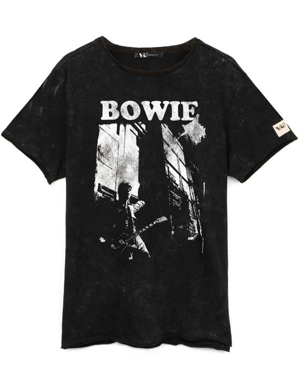 David Bowie Mens Black Bowie Short Sleeved T-Shirt