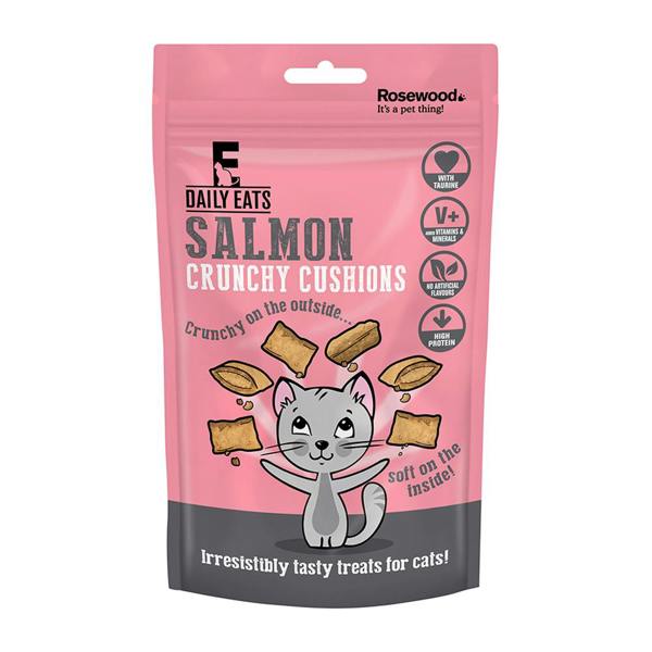 Rosewood Salmon Crunchy Cushions Cat Treats 60g