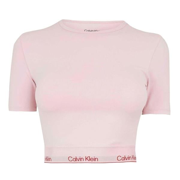 Calvin Klein Womens/Ladies Slim Crop T-Shirt - Pink - 