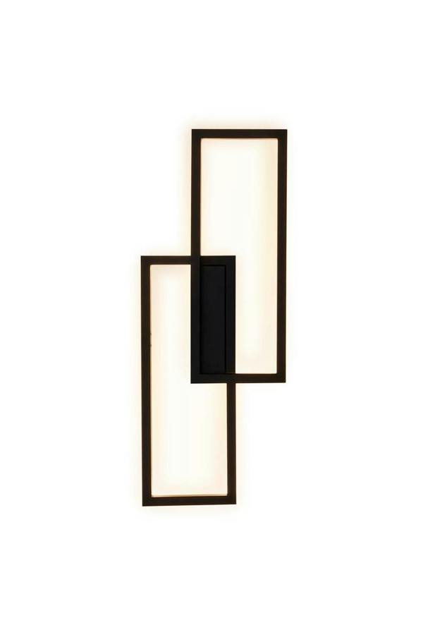 Living and Home Modern Industrial Double Rectangular Wall Light in Textured