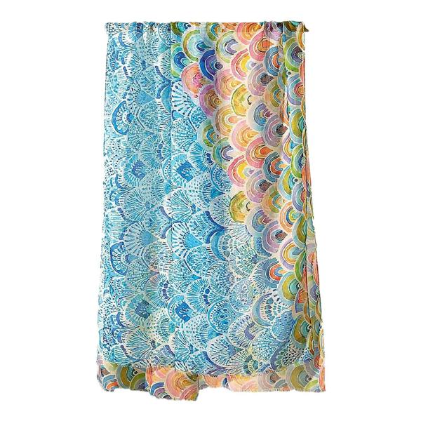 Pia Printed Polyester Scarf, Bold Graphic Pattern Lightweight