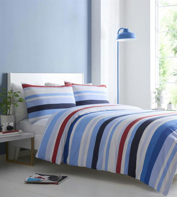 Simply Stripes Blue Super King Duvet Cover Set
