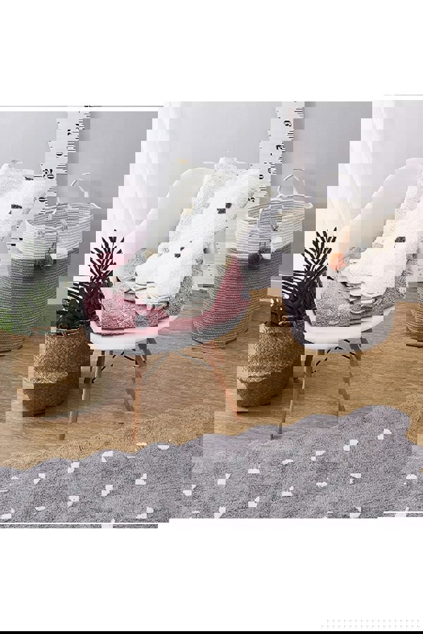 Living and Home 63L Woven Cotton Thread Laundry Clothes Hamper Basket Baby Kids Toys Storage with Handlers 50cm H