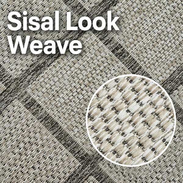 Viva Rugs Taupe Brown Beige Geometric Runner Rug Non-Slip Flat Weave Kitchen Hallway Carpet