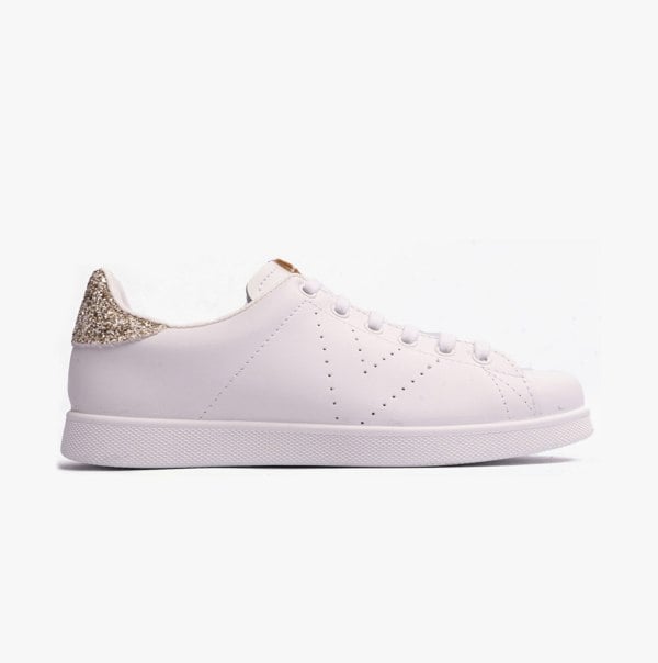Victoria TENIS LEATHER & GLITTER Womens Trainers Cava